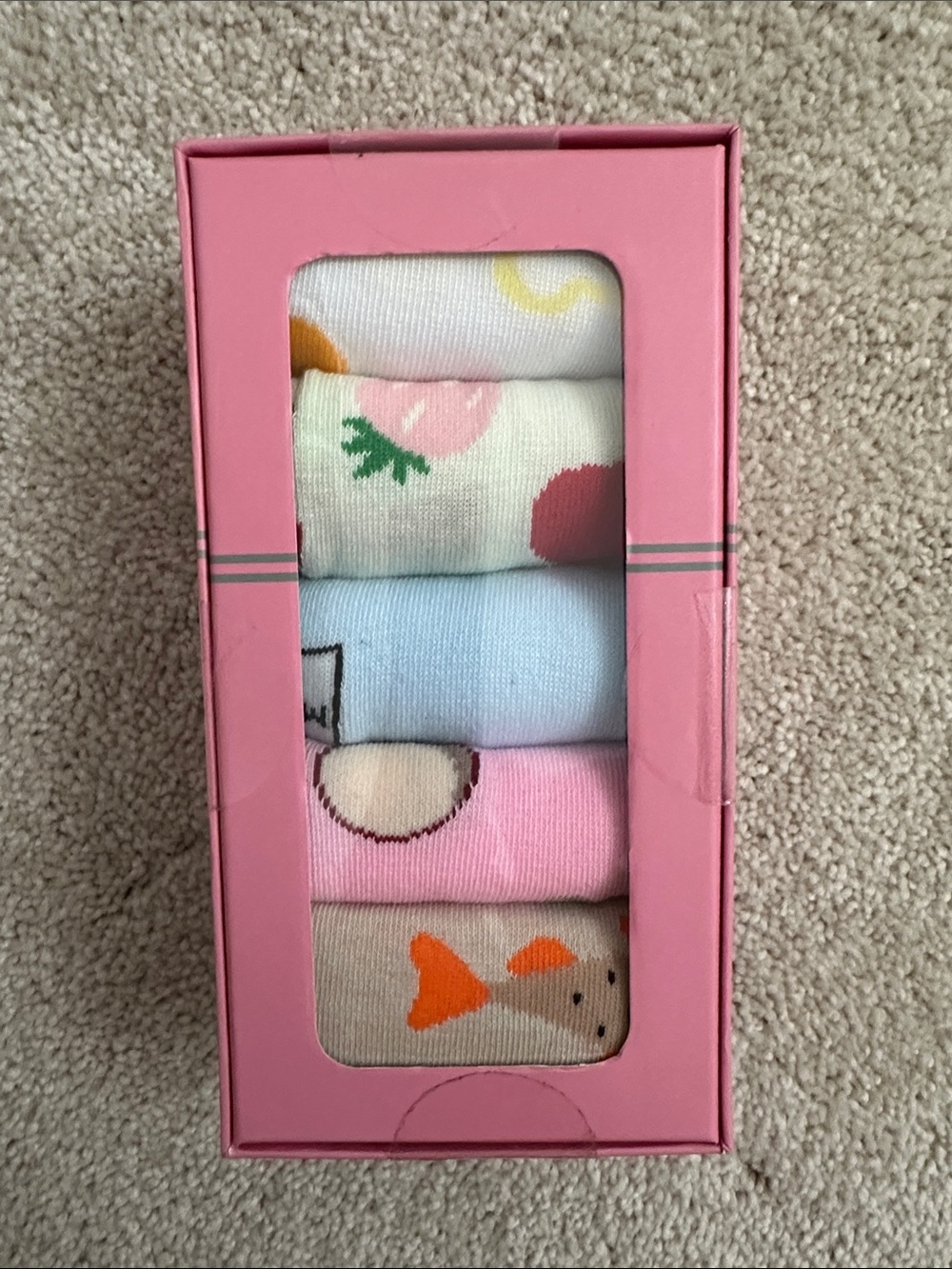 Girls Pink and Pastel Multi Pack Crew Socks